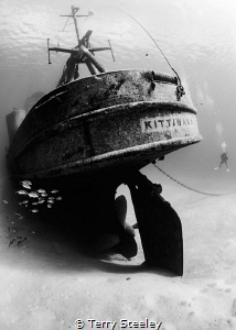 Diver looks in awe of the spectacular USS Kittiwake.
— S... by Terry Steeley 